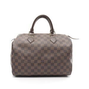 Louis Vuitton Speedy handbag canvas leather Damier brown